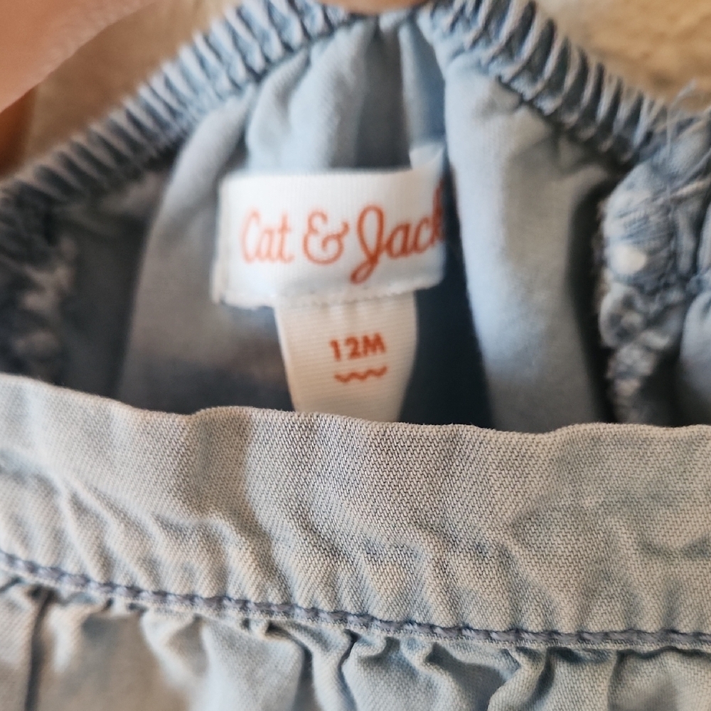 Cat & Jack Sky Blue Ruffle Romper - Picture 2 of 6